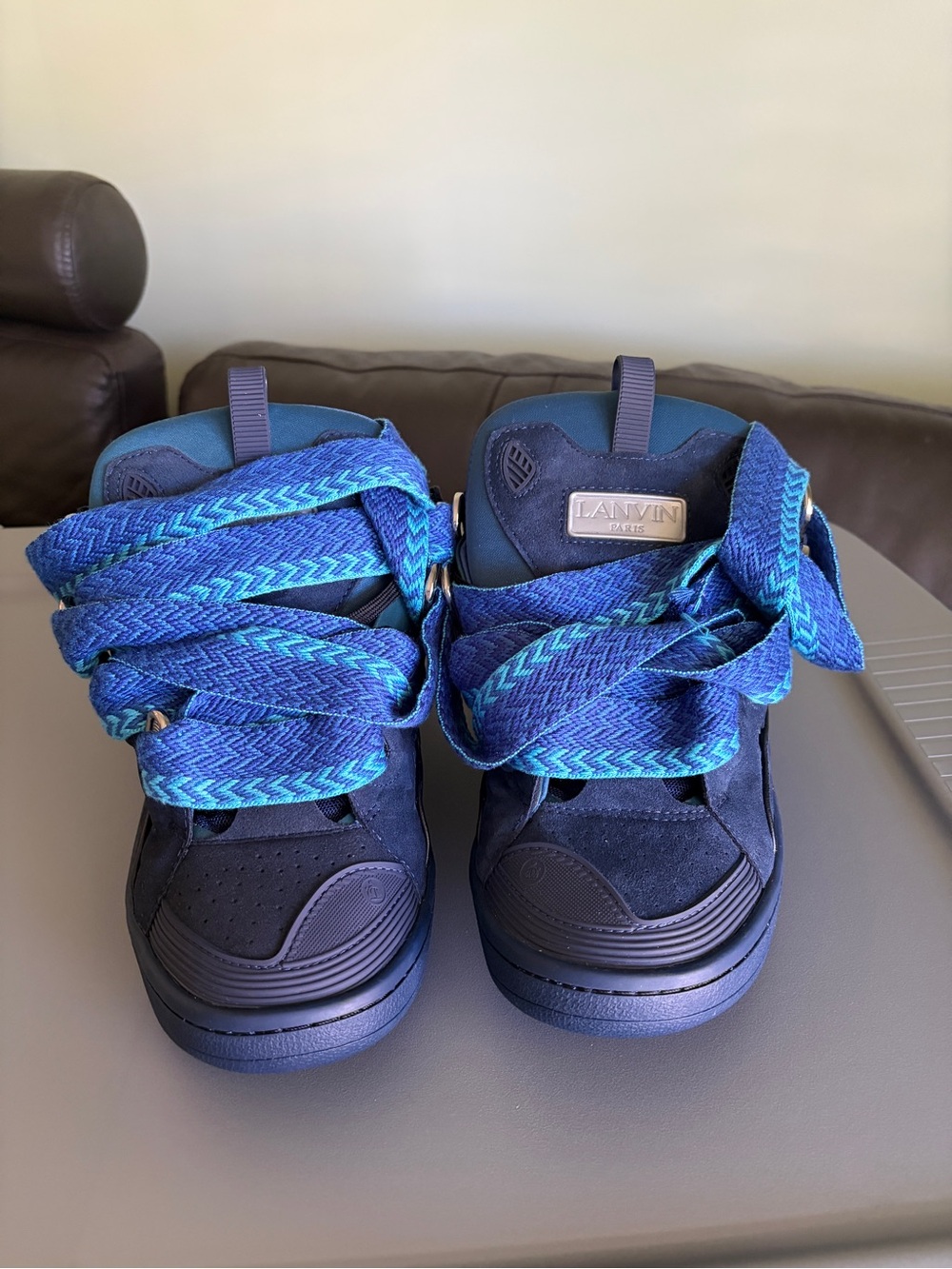 Lanvin Curb Sneakers Navy Blue – Size EU 45 / US 12 – Made in Italy